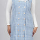 Ariya Threads Blue Mist Tweed Dress with Elegant Modern Chic Detailing