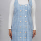 Ariya Threads Blue Mist Tweed Dress with Elegant Modern Chic Detailing