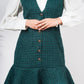 Ariya Threads Emerald Flounce Tweed Dress for Elegant Modern Styling