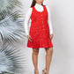 Ariya Threads Crimson Charm Sequinned Tweed Dress for Luxe Evening Style
