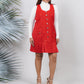 Ariya Threads Crimson Charm Sequinned Tweed Dress for Luxe Evening Style