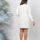 Ariya Threads Ivory Gold Tweed Double-Breasted Dress for Elegant Style