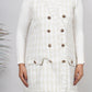 Ariya Threads Ivory Gold Tweed Double-Breasted Dress for Elegant Style