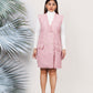Ariya Threads Women’s Blush Pink Tweed Double-Breasted Sleeveless Blazer Dress