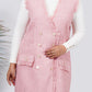 Ariya Threads Women’s Blush Pink Tweed Double-Breasted Sleeveless Blazer Dress