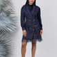 Ariya Threads Twilight Sparkle Feather Tweed Dress for Elegant Evenings