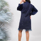 Ariya Threads Twilight Sparkle Feather Tweed Dress for Elegant Evenings