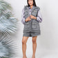 Ariya Threads Grey Glimmer Pearl Trim Co-Ord | Elegant Set