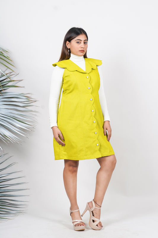 Ariya Threads Yellow Denim Sleeveless Co-ord Set for Trendy All-Day Style