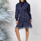 Ariya Threads Twilight Sparkle Feather Tweed Dress for Elegant Evenings