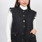 Ariya Threads Black Frost Tweed Fur Jacket – Premium Winter Wear