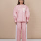 Ariya Threads Women’s Blush Pink Co-Ord Set with Puff Sleeves & Sequin Pocket