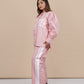 Ariya Threads Women’s Blush Pink Co-Ord Set with Puff Sleeves & Sequin Pocket