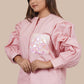 Ariya Threads Women’s Blush Pink Co-Ord Set with Puff Sleeves & Sequin Pocket