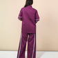 Ariya Threads Women’s Statement Co-Ord Set with Handcrafted Crochet Patch – Wine