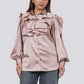 Ariya Threads Ruffle Detail Satin Shirt – Stylish Party & Formal Wear