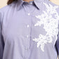 Ariya Threads Women’s Lavender Embroidered Shirt & Ruffle Flared Pants Co-ord Set