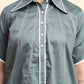 Ariya Threads Women’s Sage Green Contrast-Piping Shirt & Straight-Leg Pants Co-ord Set