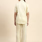 Ariya Threads Women’s Butter Yellow Contrast-Piping Shirt & Straight-Leg Pants Co-ord Set