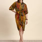 Ariya Threads Women’s Multicolour Tie-Dye Belted Shirt Dress with Balloon Sleeves