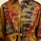 Ariya Threads Women’s Multicolour Tie-Dye Belted Shirt Dress with Balloon Sleeves