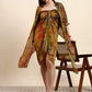 Ariya Threads Women’s Multicolour Tie-Dye Belted Shirt Dress with Balloon Sleeves