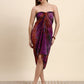 Ariya Threads Women’s Purple & Rust Abstract-Print Belted Asymmetric Shirt Dress