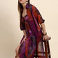 Ariya Threads Women’s Purple & Rust Abstract-Print Belted Asymmetric Shirt Dress