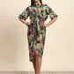 Ariya Threads Women’s Multicolour Floral-Print Belted Asymmetric Shirt Dress