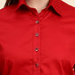 Ariya Threads Women’s Red Cropped Shirt & Navy Pleated Maxi Skirt Co-ord Set