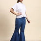 Ariya Threads Azure White Flare Co-ord Set