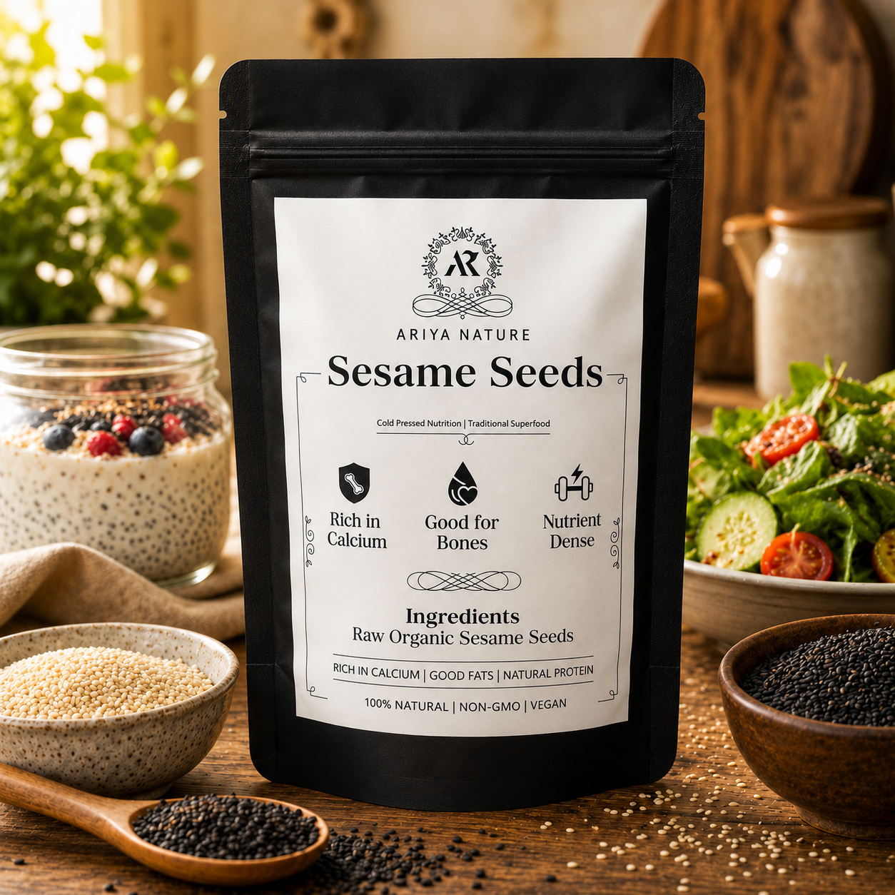 Ariya Nature Raw Sesame Seeds 250 Gram| Premium Natural Non-GMO Sesame Seeds