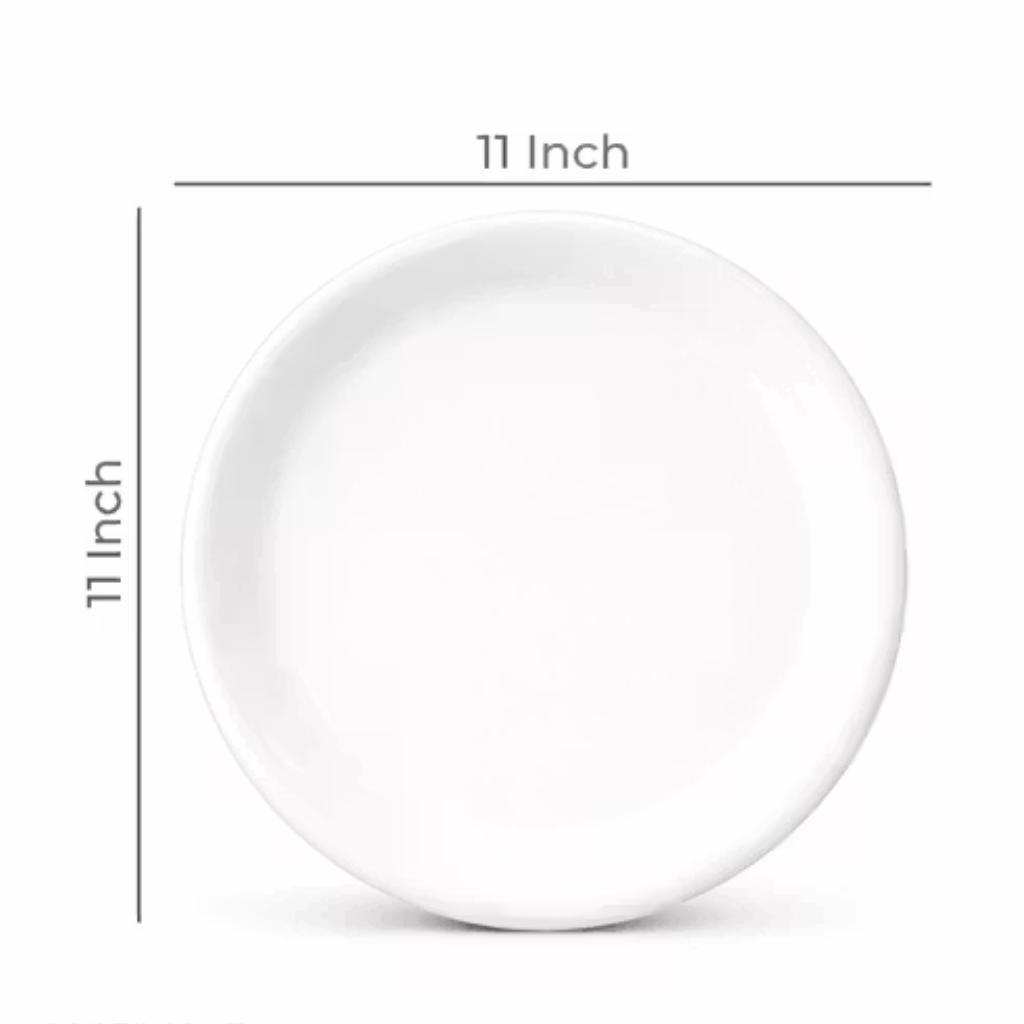 Ariya Melamine Dinner Plates 11 Inch Set of 12 | White