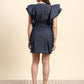 Ariya Threads Luna Polka Dot Denim Dress (Navy Blue)