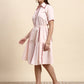 Rosé Line Midi Dress (Blush Pink)