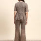 Ariya Threads Lace Peplum Co-ord Set (Taupe Beige)