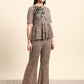 Ariya Threads Lace Peplum Co-ord Set (Taupe Beige)