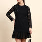 Ariya Threads Noir Bloom Lace Dress (Black)
