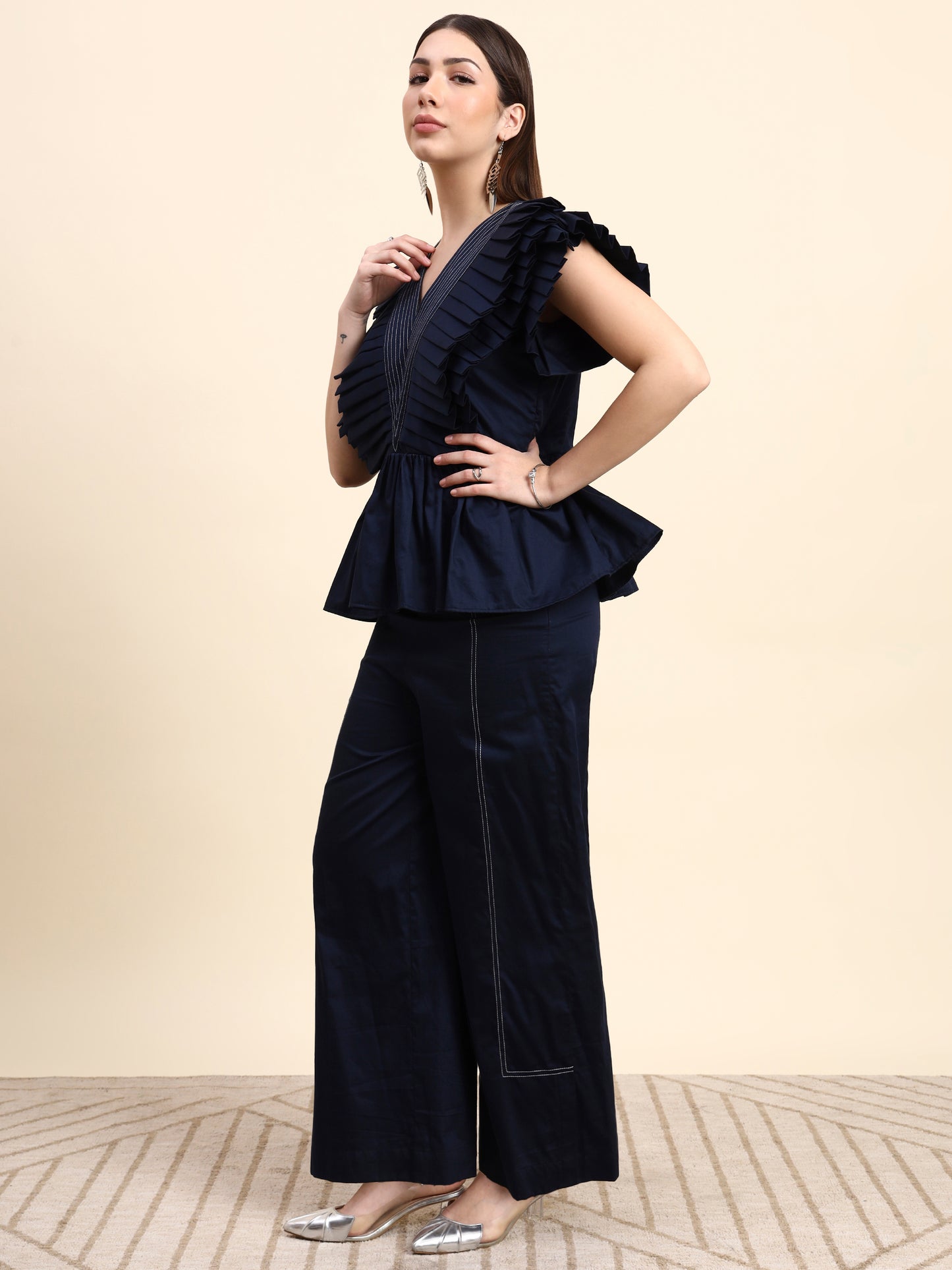 Ariya Threads Midnight Pleated Co-ord Set