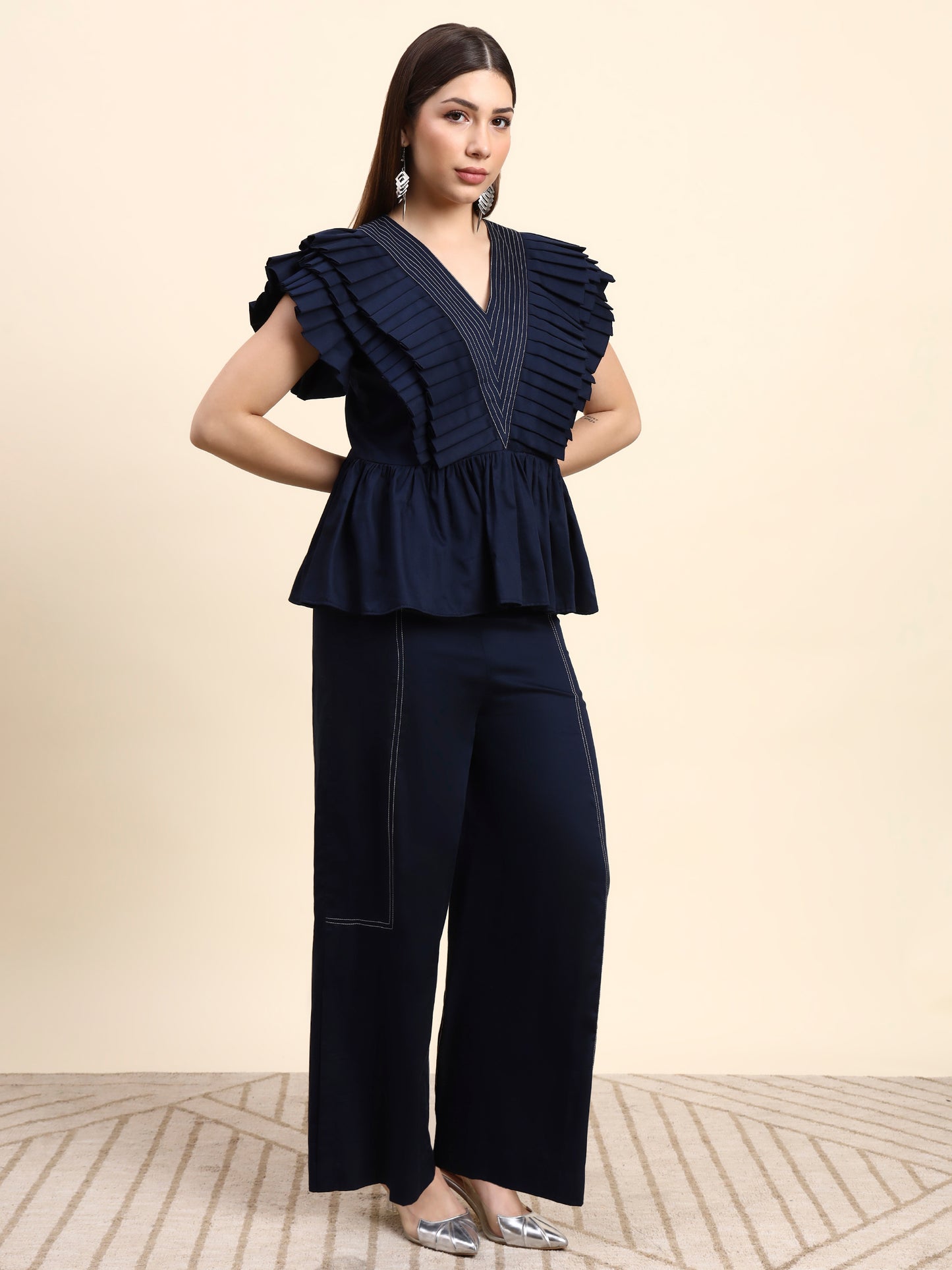 Ariya Threads Midnight Pleated Co-ord Set
