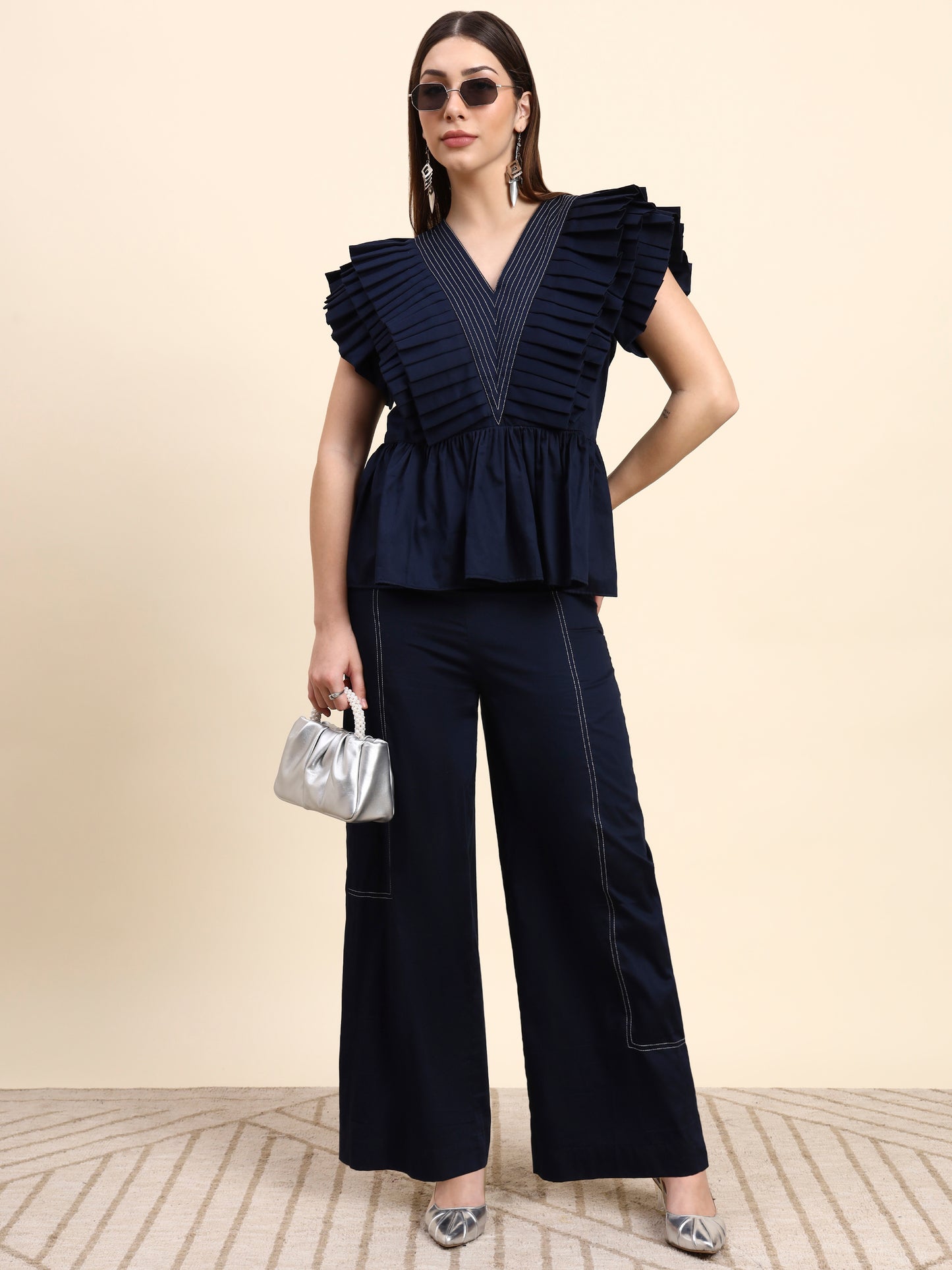 Ariya Threads Midnight Pleated Co-ord Set