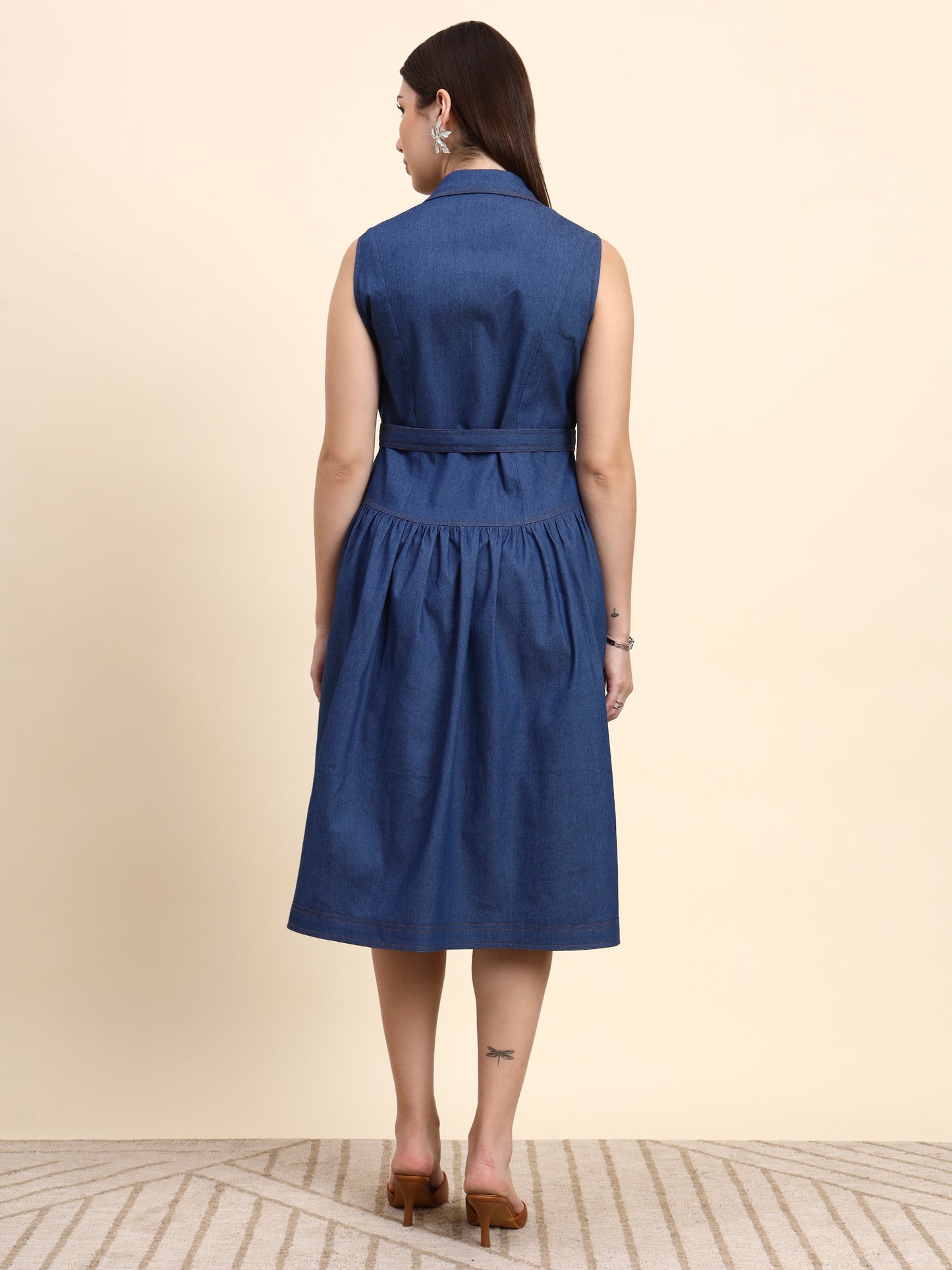 Ariya Threads Amaris Denim Dress (Indigo Blue)