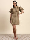 Ariya Threads Elara Ruffle Dress (Mocha Brown)