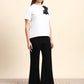 Ariya Threads Monochrome Bloom Co-ord Set (White & Black)