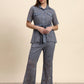 Ariya Threads Lace Shirt Co-ord Set (Slate Grey)