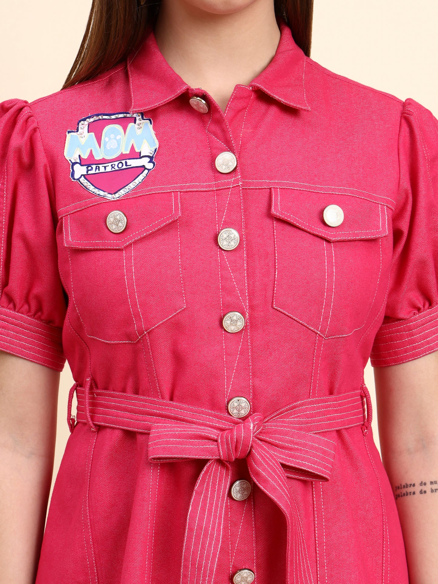 Ariya Threads Nova Utility Dress (Hot Pink)