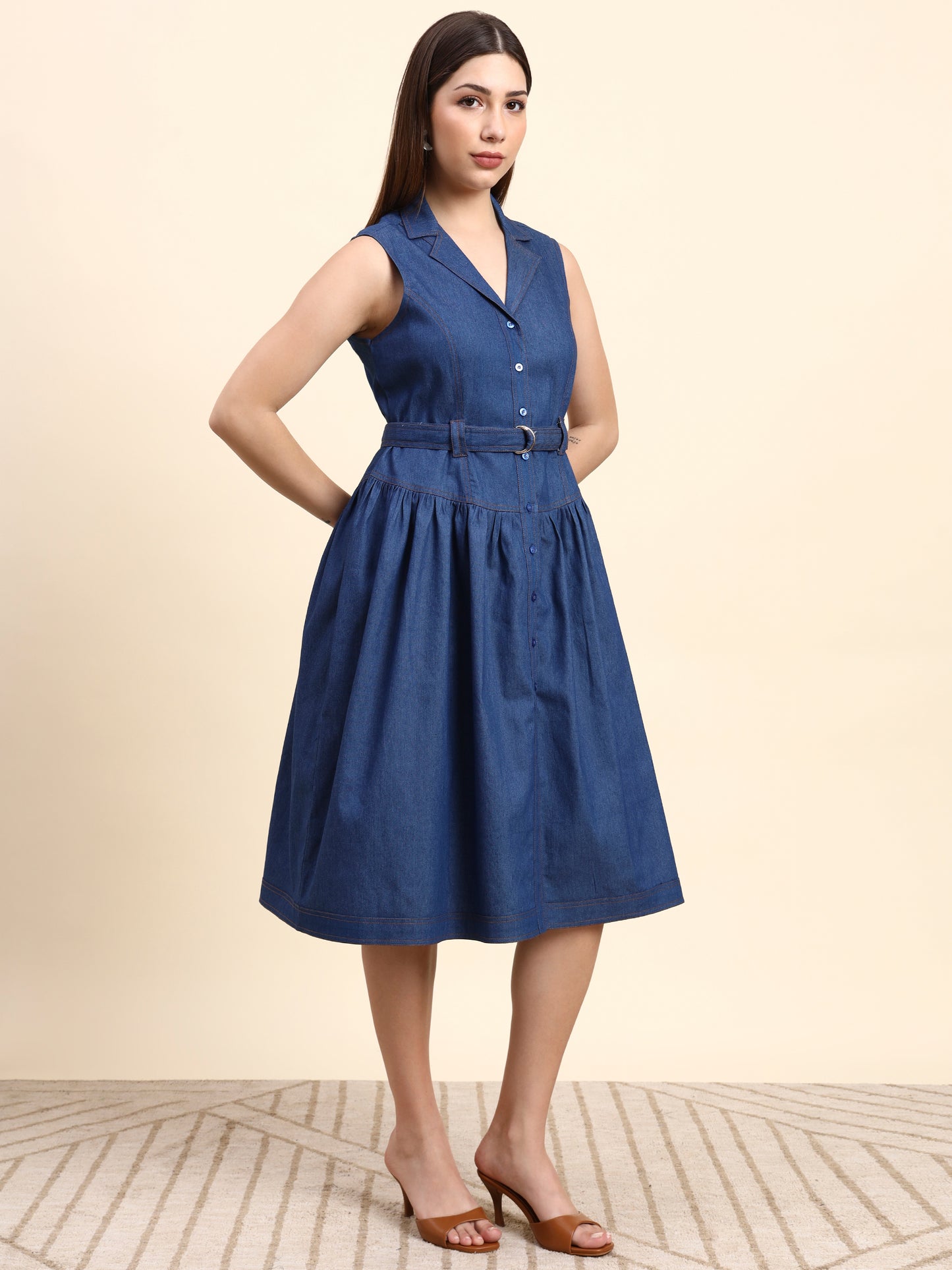 Ariya Threads Amaris Denim Dress (Indigo Blue)