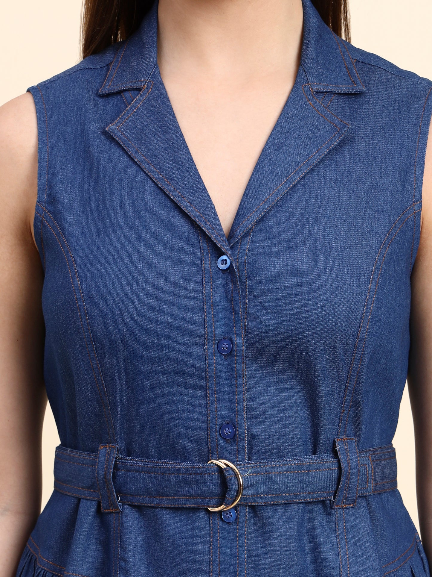 Ariya Threads Amaris Denim Dress (Indigo Blue)