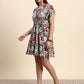 Aura Ivory Hakoba Embroidered Dress (Multi Print)