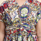 Aura Ivory Hakoba Embroidered Dress (Multi Print)
